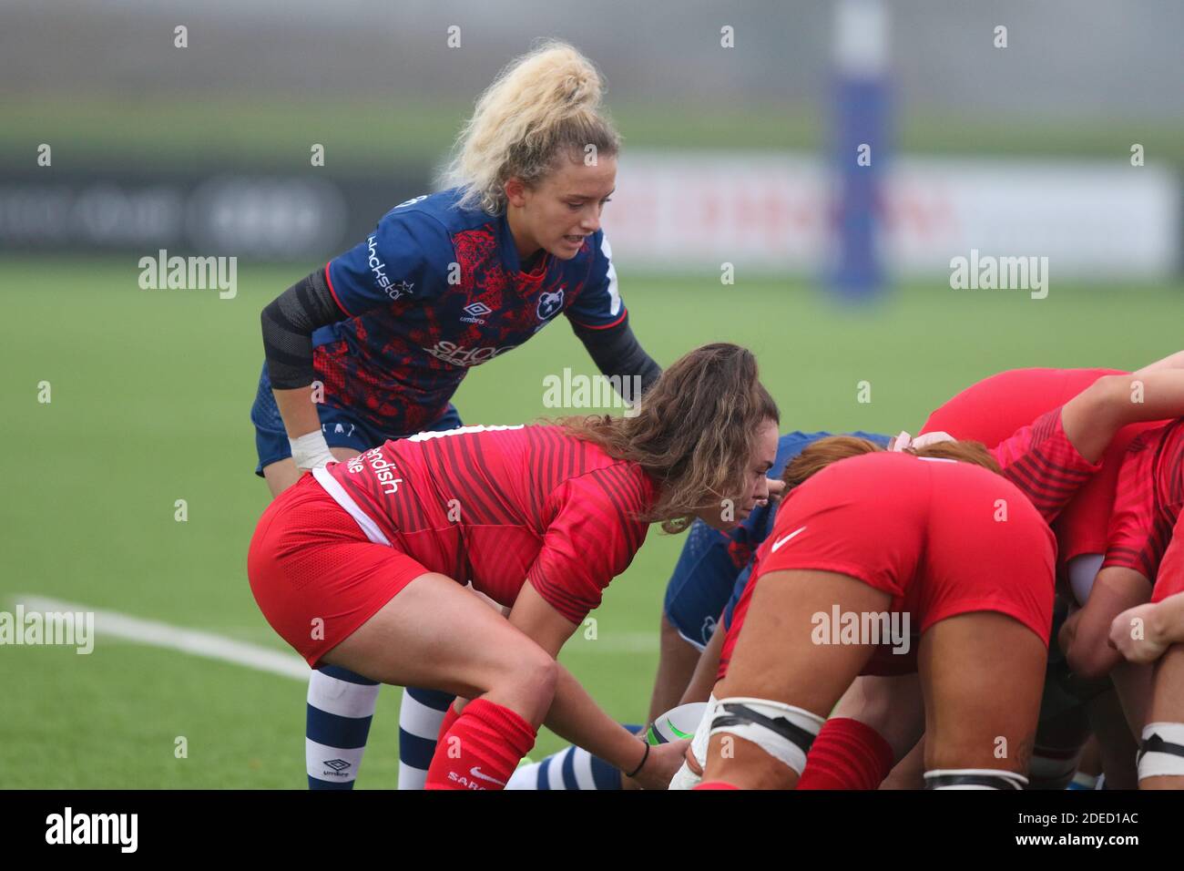 Bristol Bears Women Rugby versus Saracens Women, Shaftsbury Park Bristol.  Marlie Packer, Alice Lockwood, Simon Middleton Stock Photo