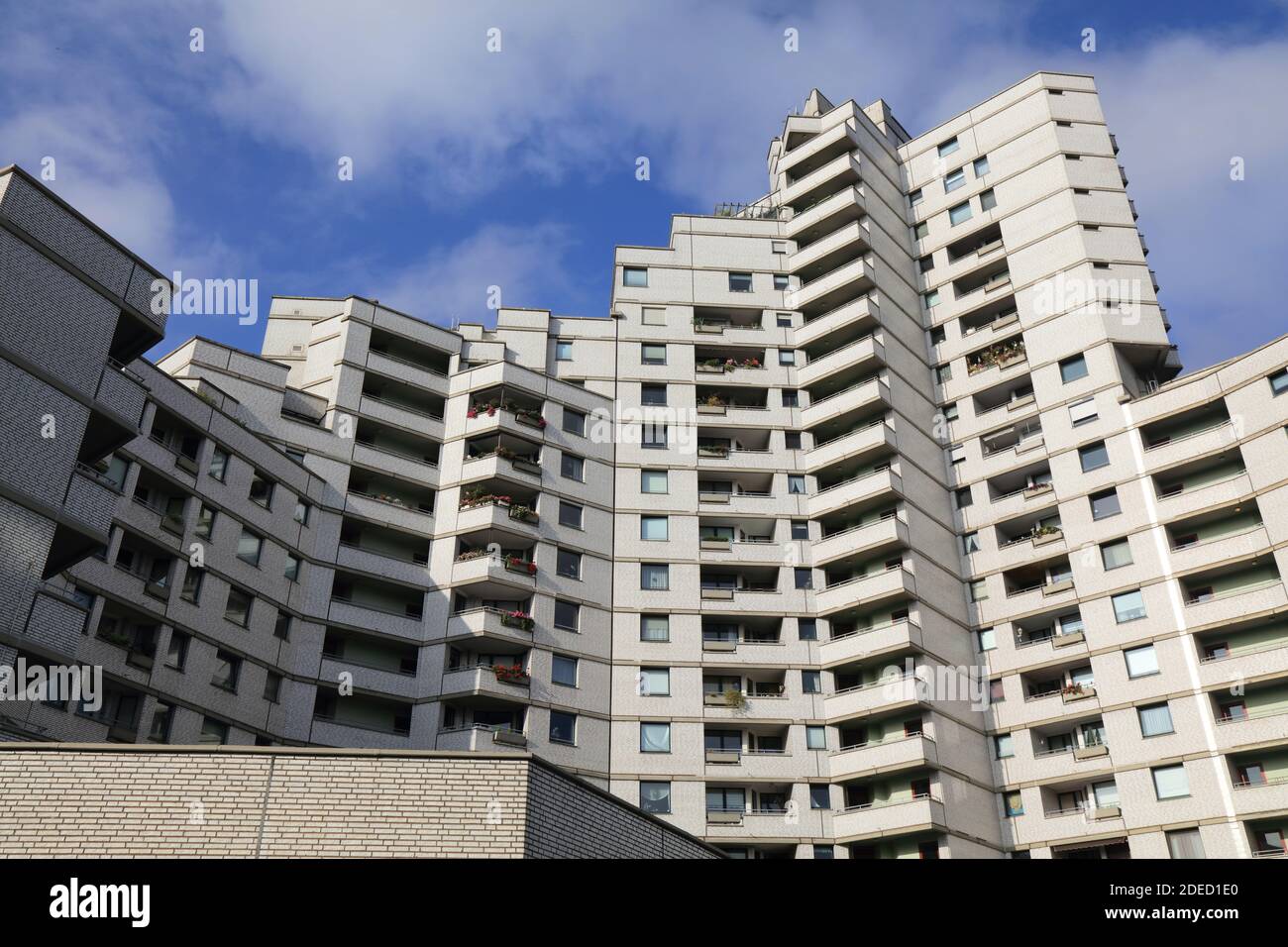 GELSENKIRCHEN, GERMANY - SEPTEMBER 17, 2020: Aparment building in Gelsenkirchen, Germany. Official name of the building is City-Wohnanlage, but locals Stock Photo