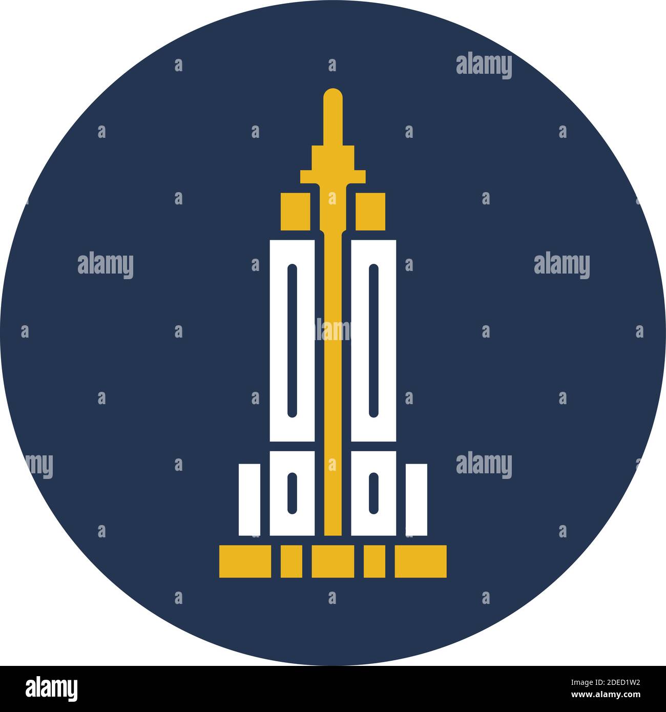 Empire State Building, New York, Manhattan, tower fully editable vector icons Stock Vector