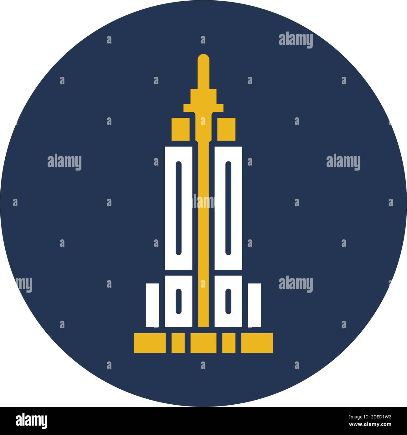 Empire State Building, New York, Manhattan, tower fully editable vector 