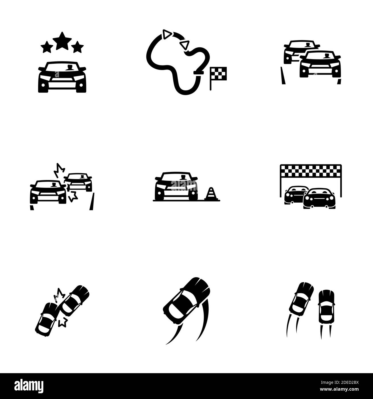 Set of simple icons on a theme Race, vector, design, collection, flat ...