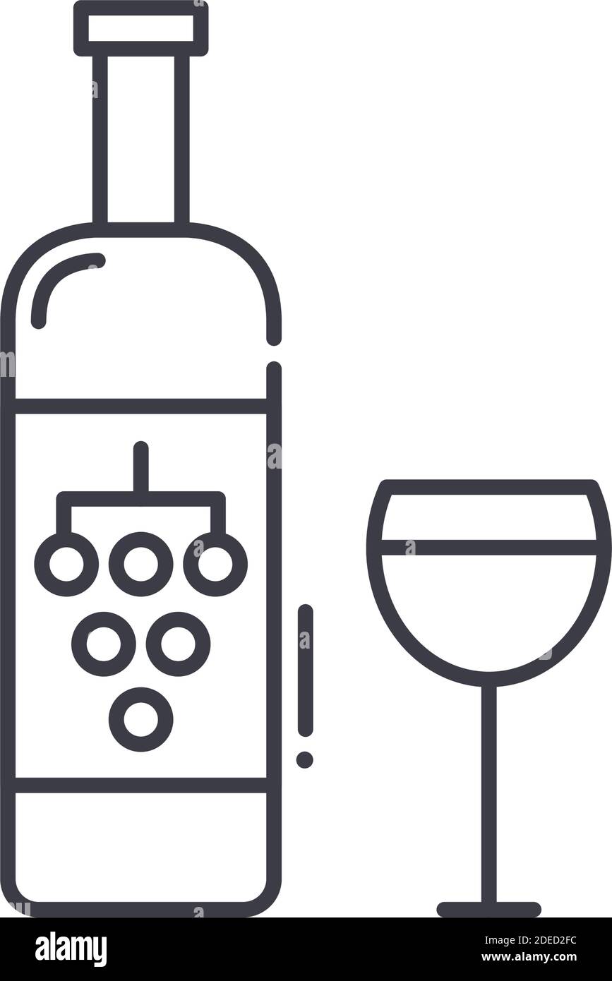 Grape wine icon, linear isolated illustration, thin line vector, web ...