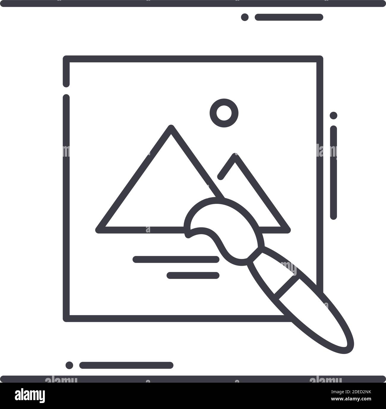 Graphic files icon, linear isolated illustration, thin line vector, web ...