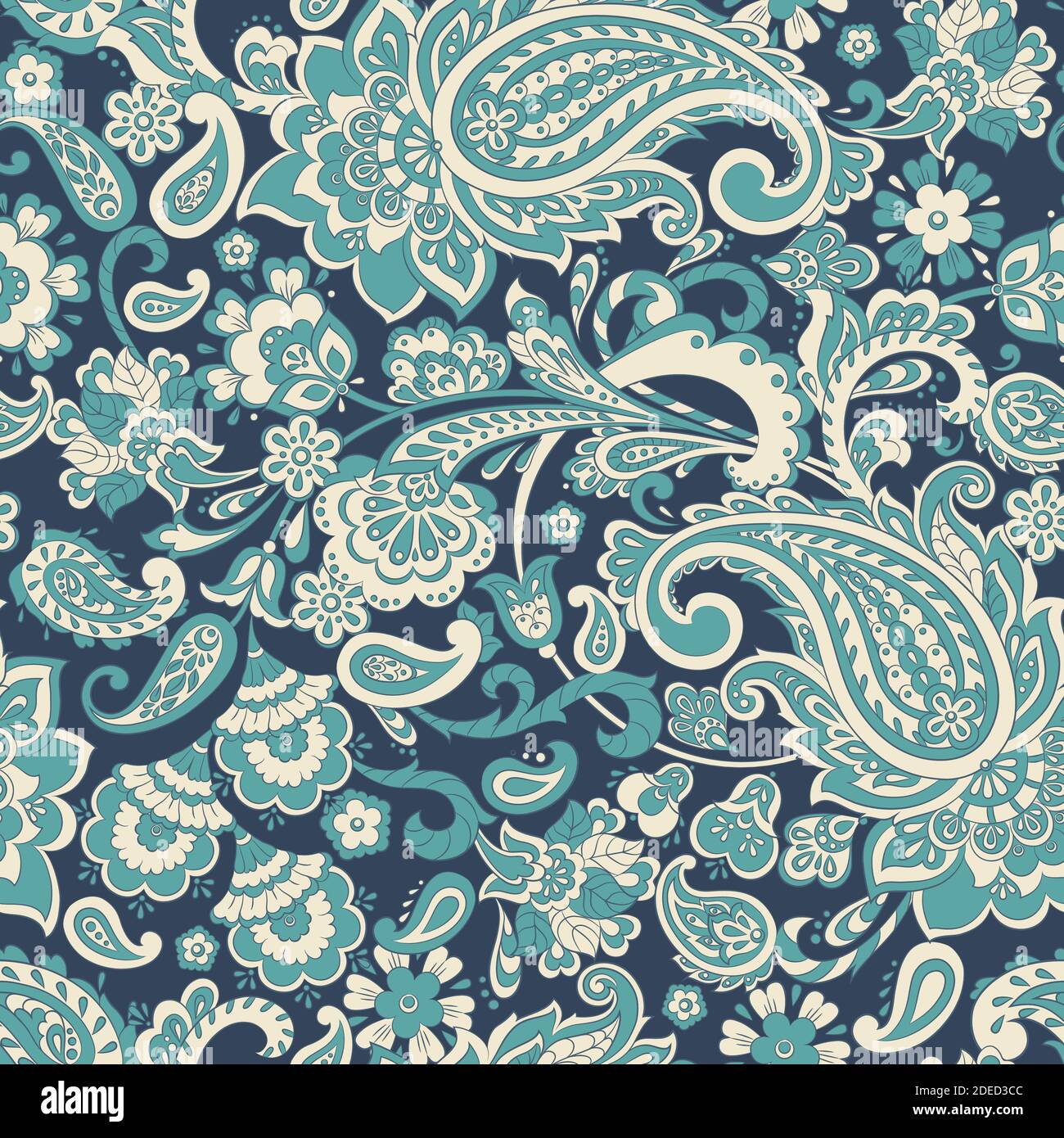 Seamless Paisley pattern. Floral vector illustration Stock Vector Image ...
