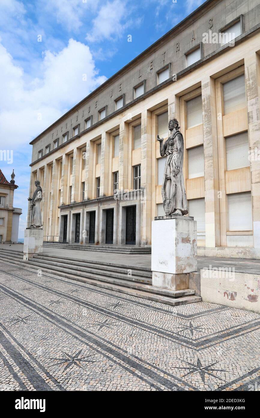 COIMBRA, PORTUGAL - MAY 26, 2018: Faculty of Humanities at University of Coimbra in Portugal. Coimbra is one of oldest universities in the world. Stock Photo
