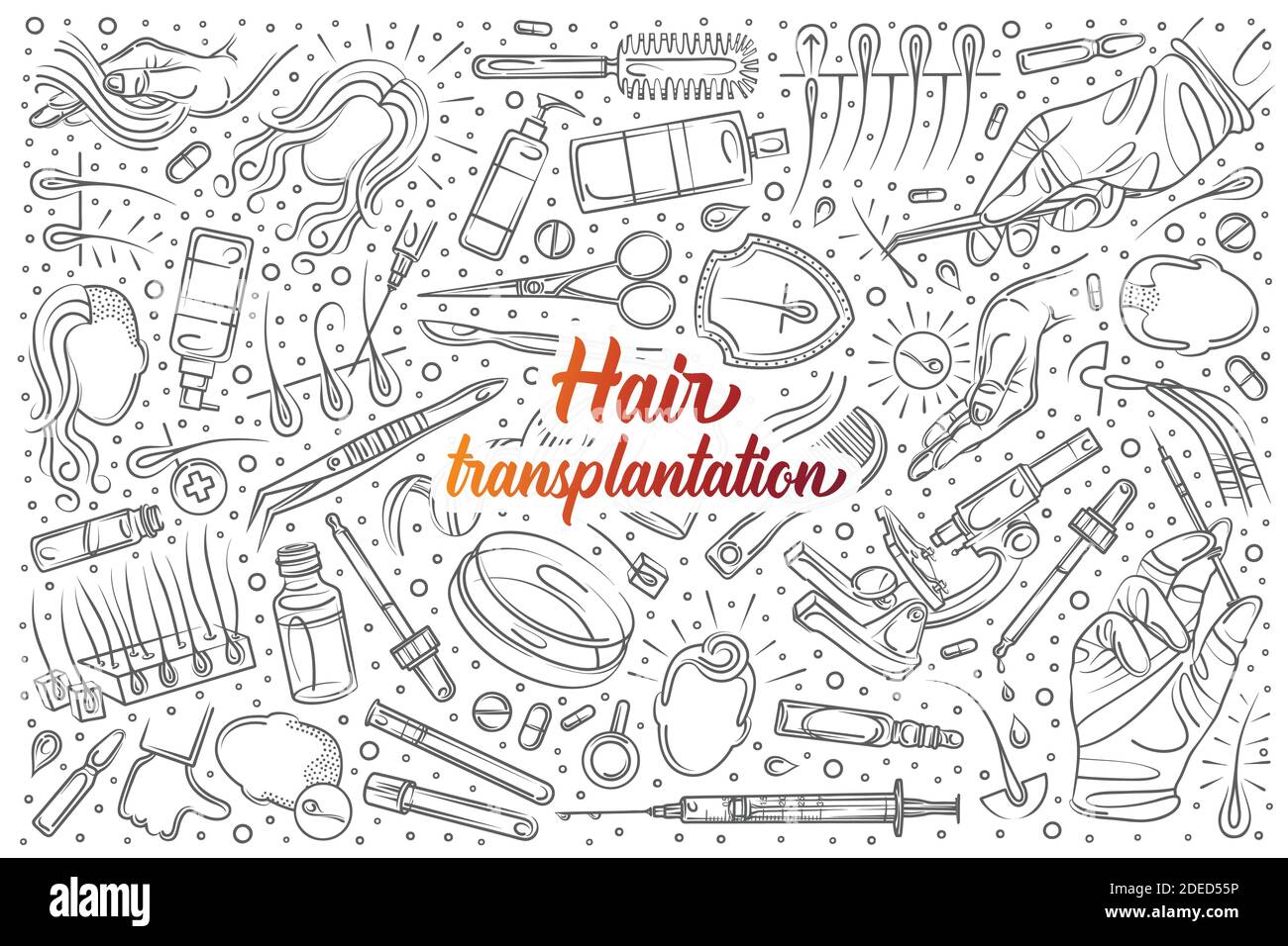 Hand drawn set doodle vector illustration background Stock Vector