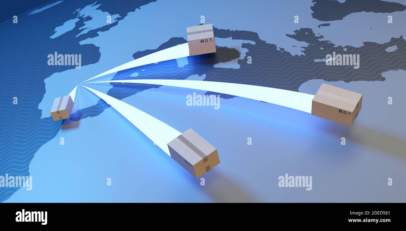 Europe map air routes hi-res stock photography and images - Alamy