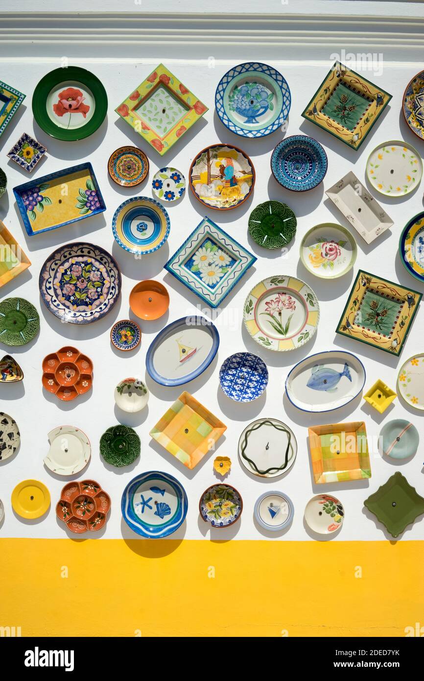 Wall of portuguese pottery Stock Photo - Alamy