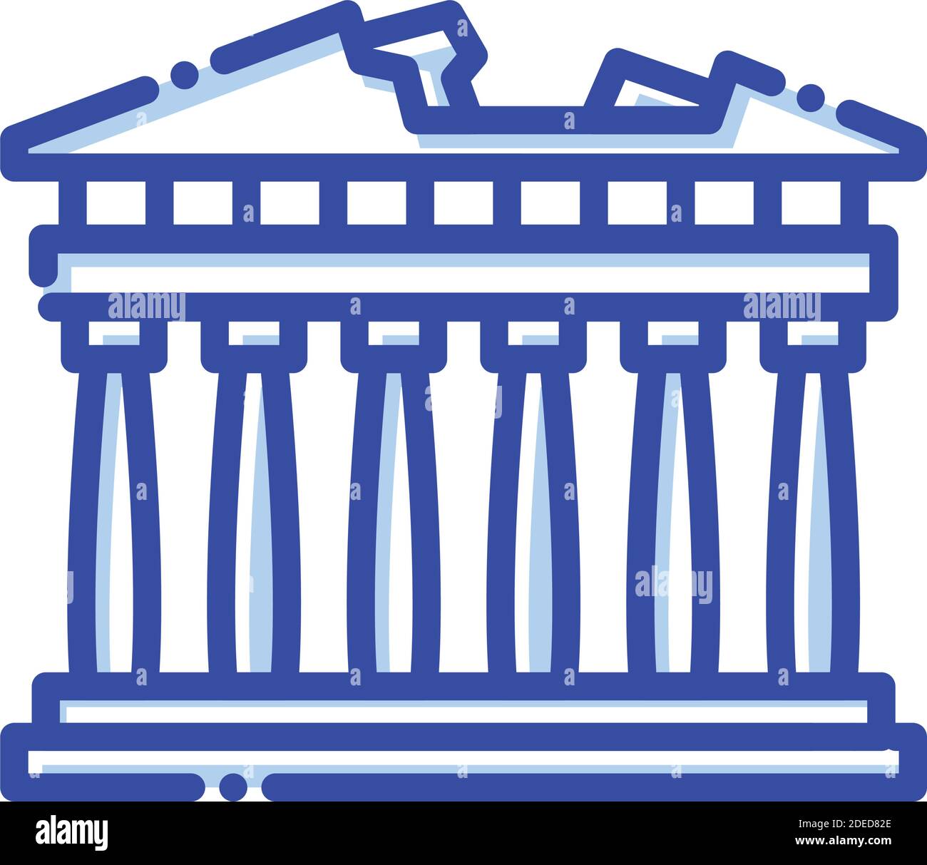 Acropolis, Athens, Greece, monuments fully editable vector icons Stock Vector