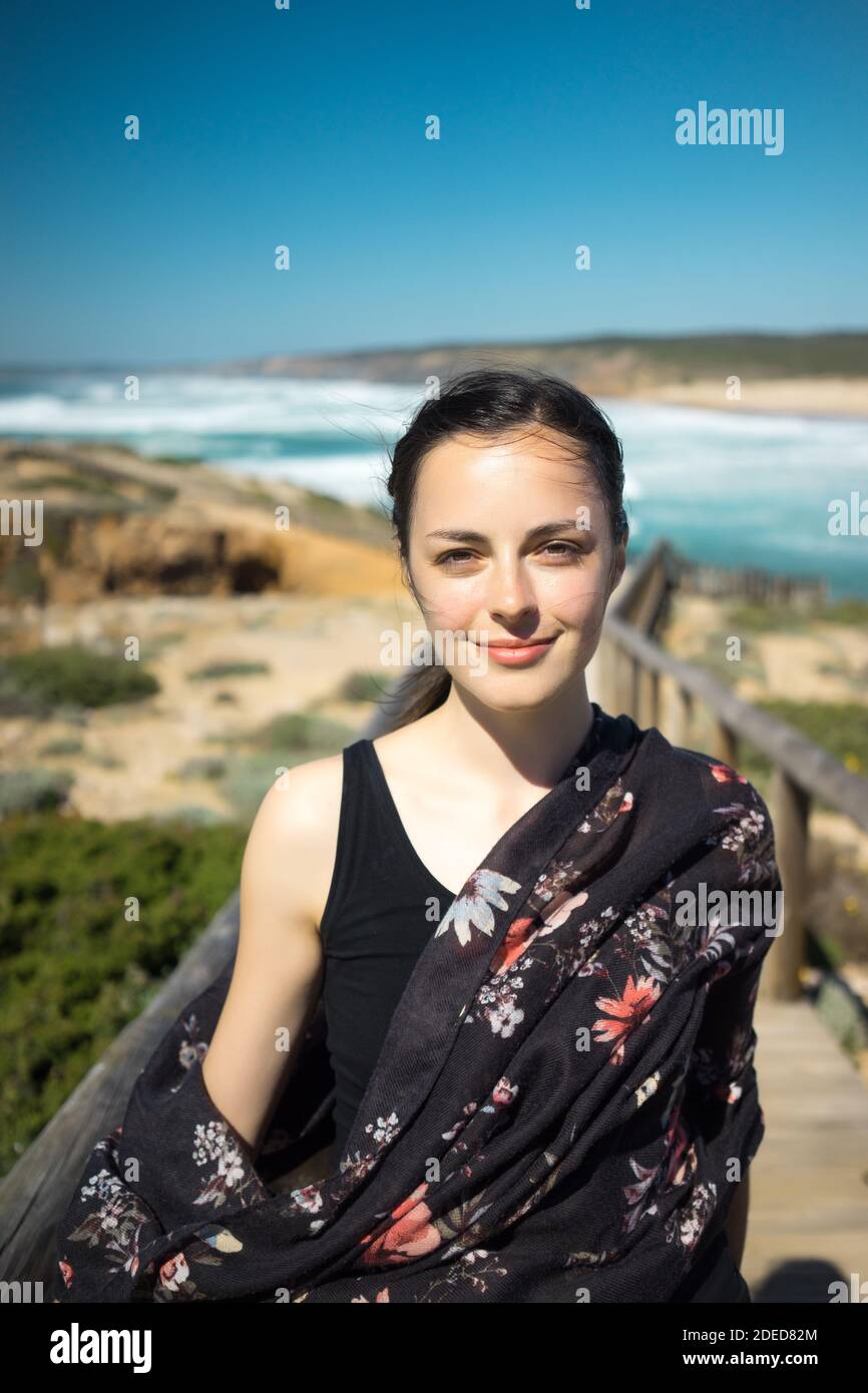 Woman on the beach  portrait Stock Photo
