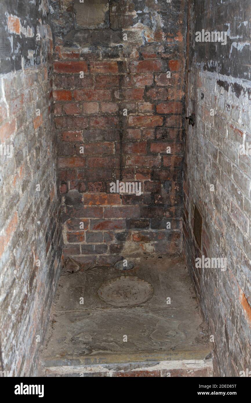 Prison bathroom area inside the Victorian Prison, Lincoln Castle, Lincs