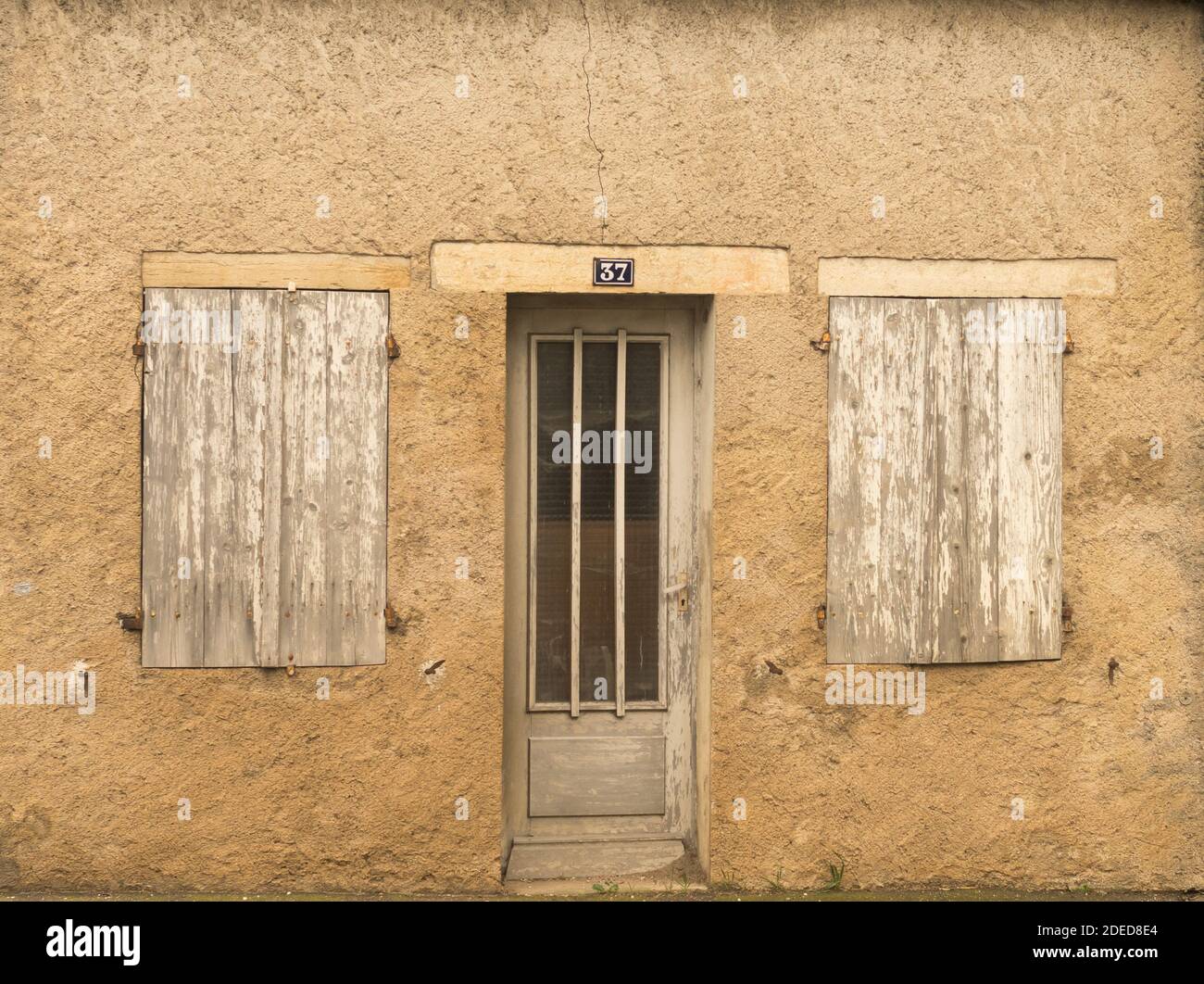 old abandoned house wall enterance Stock Photo