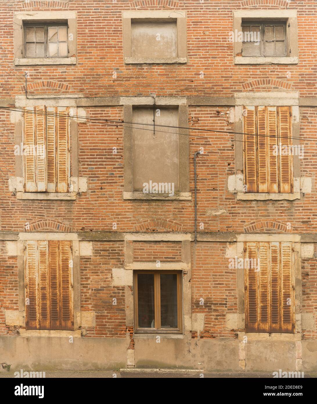 old abandoned house wall enterance Stock Photo