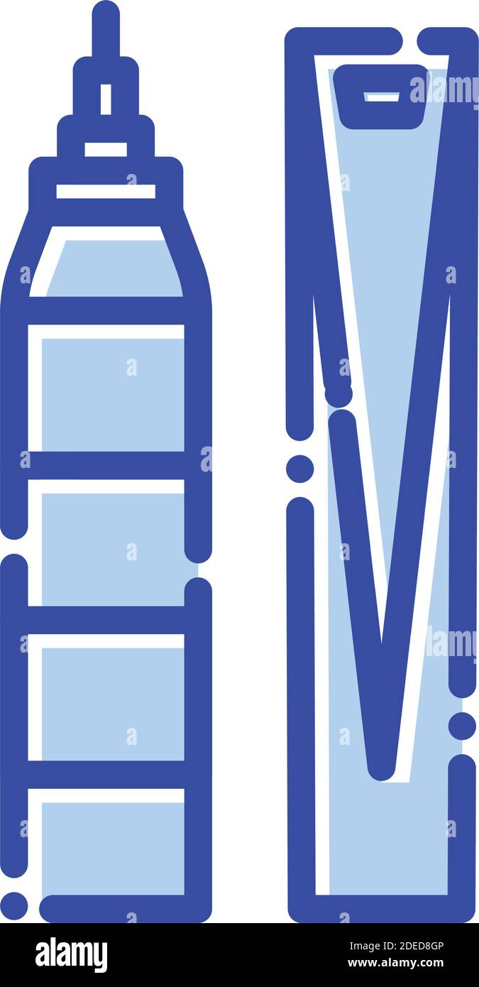Jin Mao, SWFC, Shanghai, China fully editable vector icons Stock Vector ...