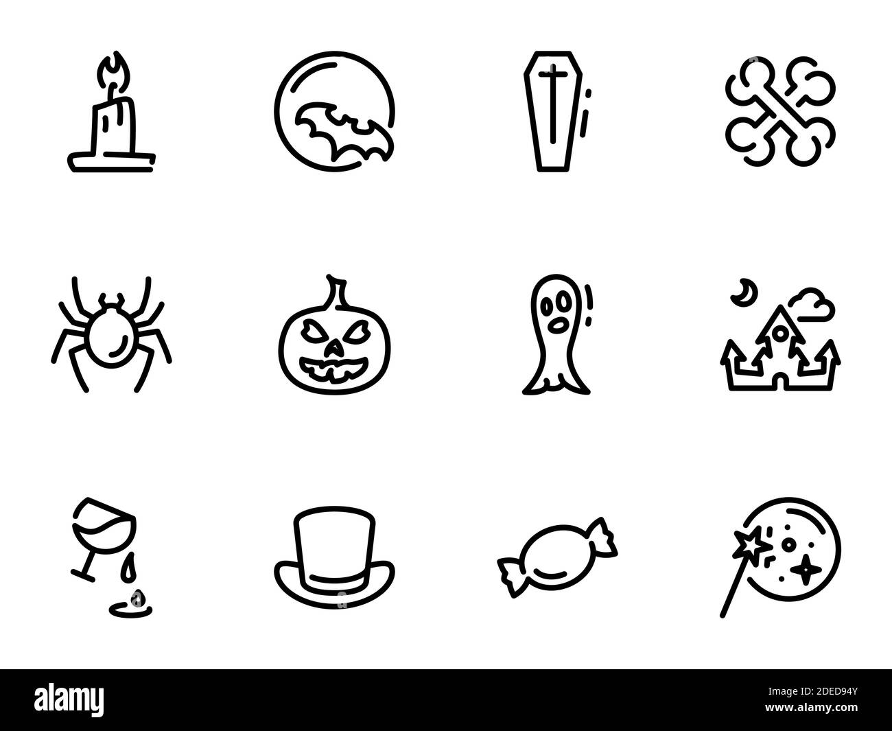 Set of black vector icons, isolated against white background ...