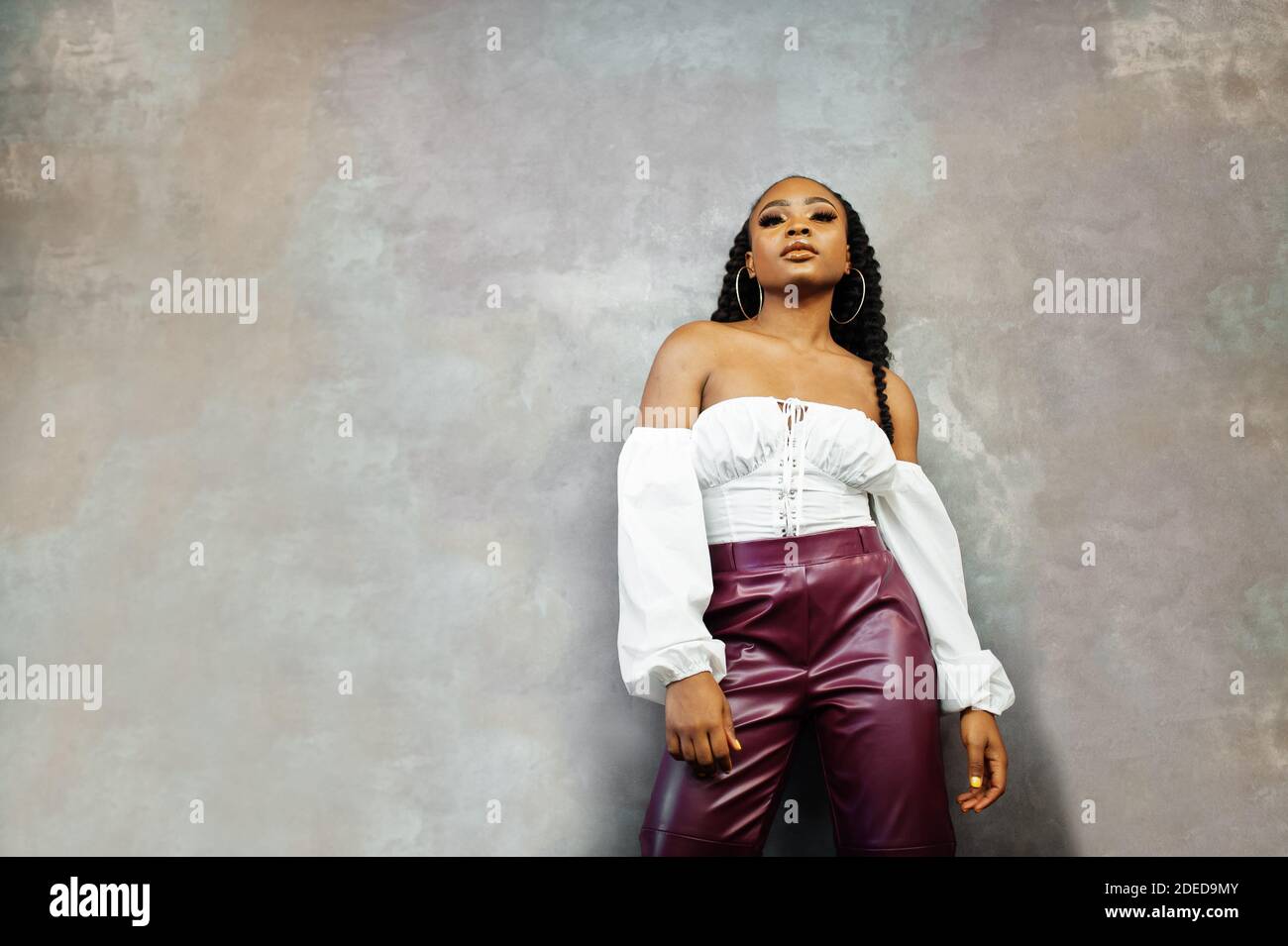 Mature woman leather pants hi-res stock photography and images - Alamy
