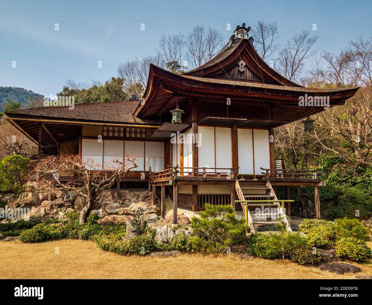 Okochi Sanso Garden near Kyoto Japan - former home and garden of the Japanese actor Denjirō Ōkōchi in Arashiyama, Kyoto. Stock Photo