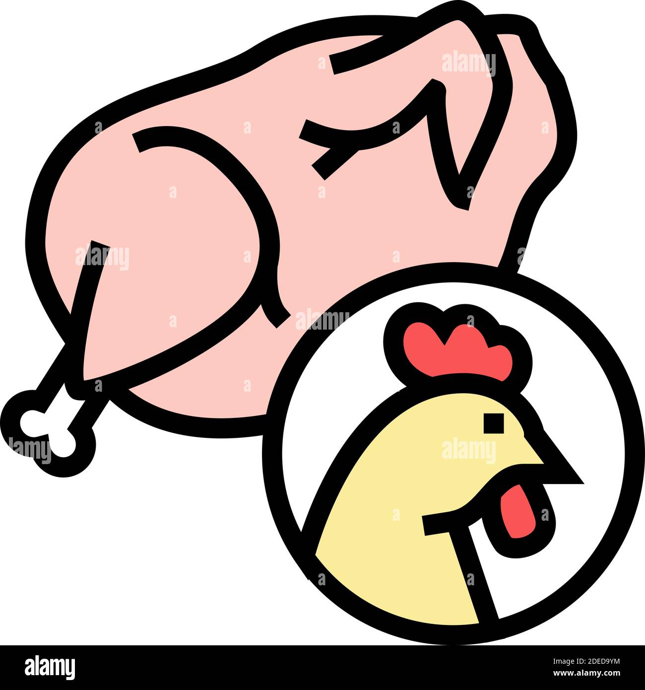 chicken meat carcass color icon vector illustration Stock Vector Image