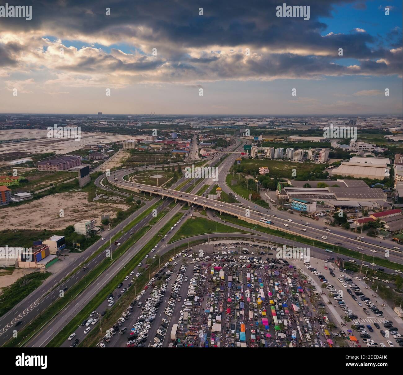 Cityscape view of Ninja night market 