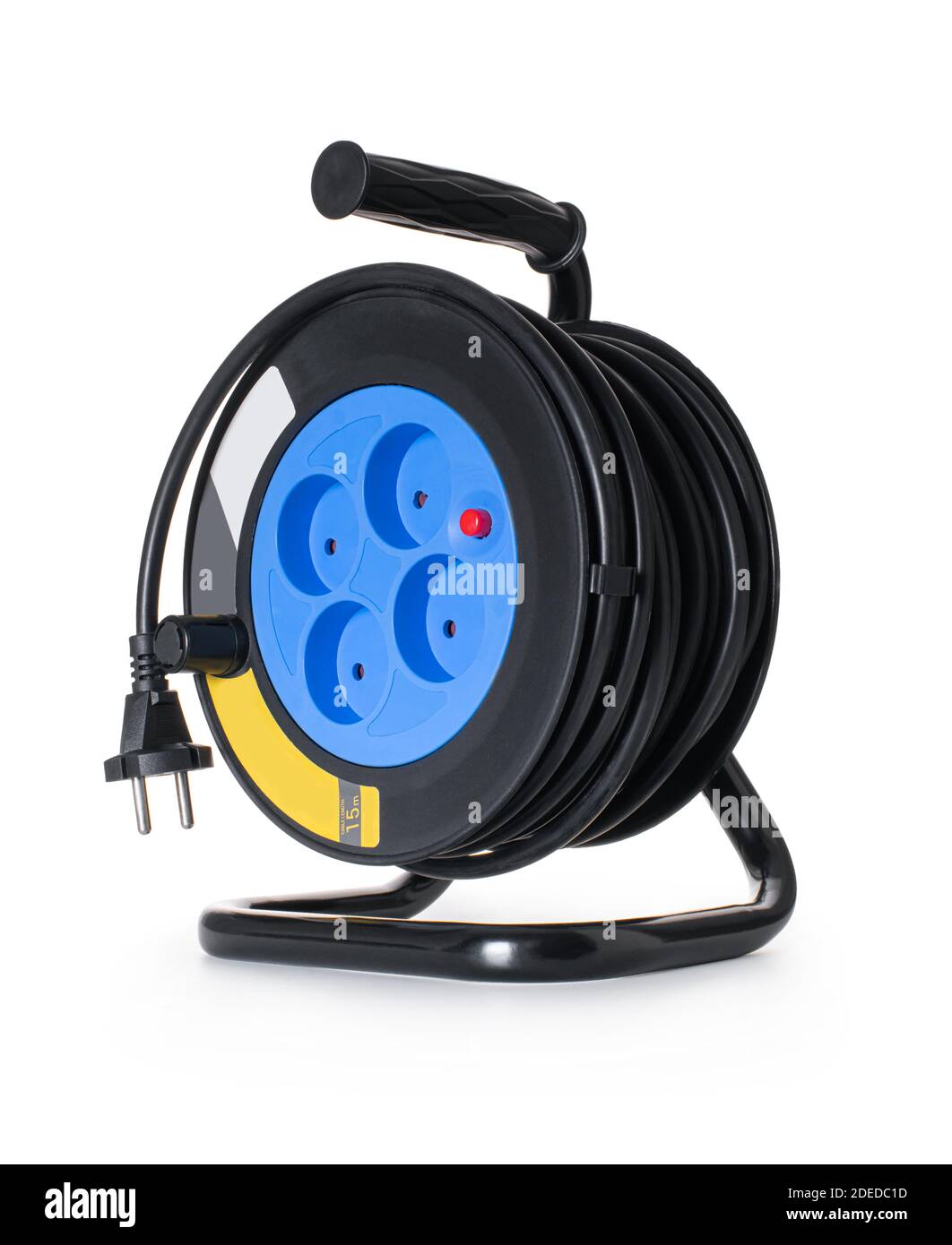 coil, electrical extension cord on white isolated background Stock