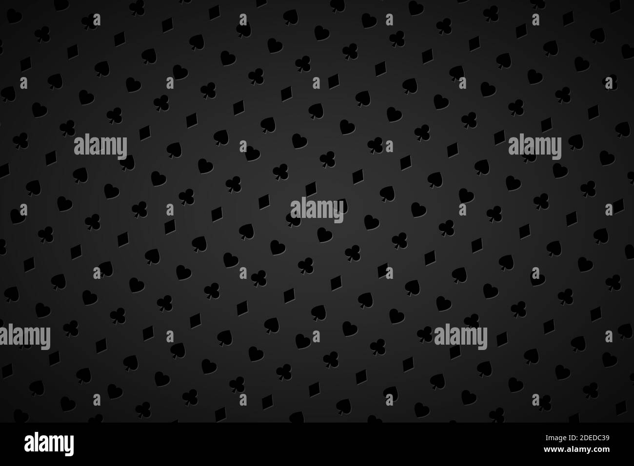 Modern abstract casino background with playing card signs. Poker symbols on black background. Casino symbols. Vector widescreen wallpaper Stock Vector