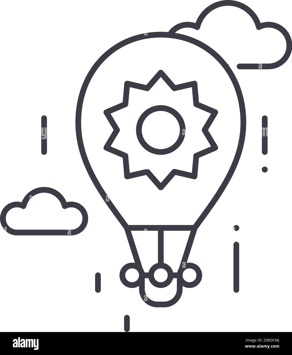 Hot air balloon icon, linear isolated illustration, thin line vector ...
