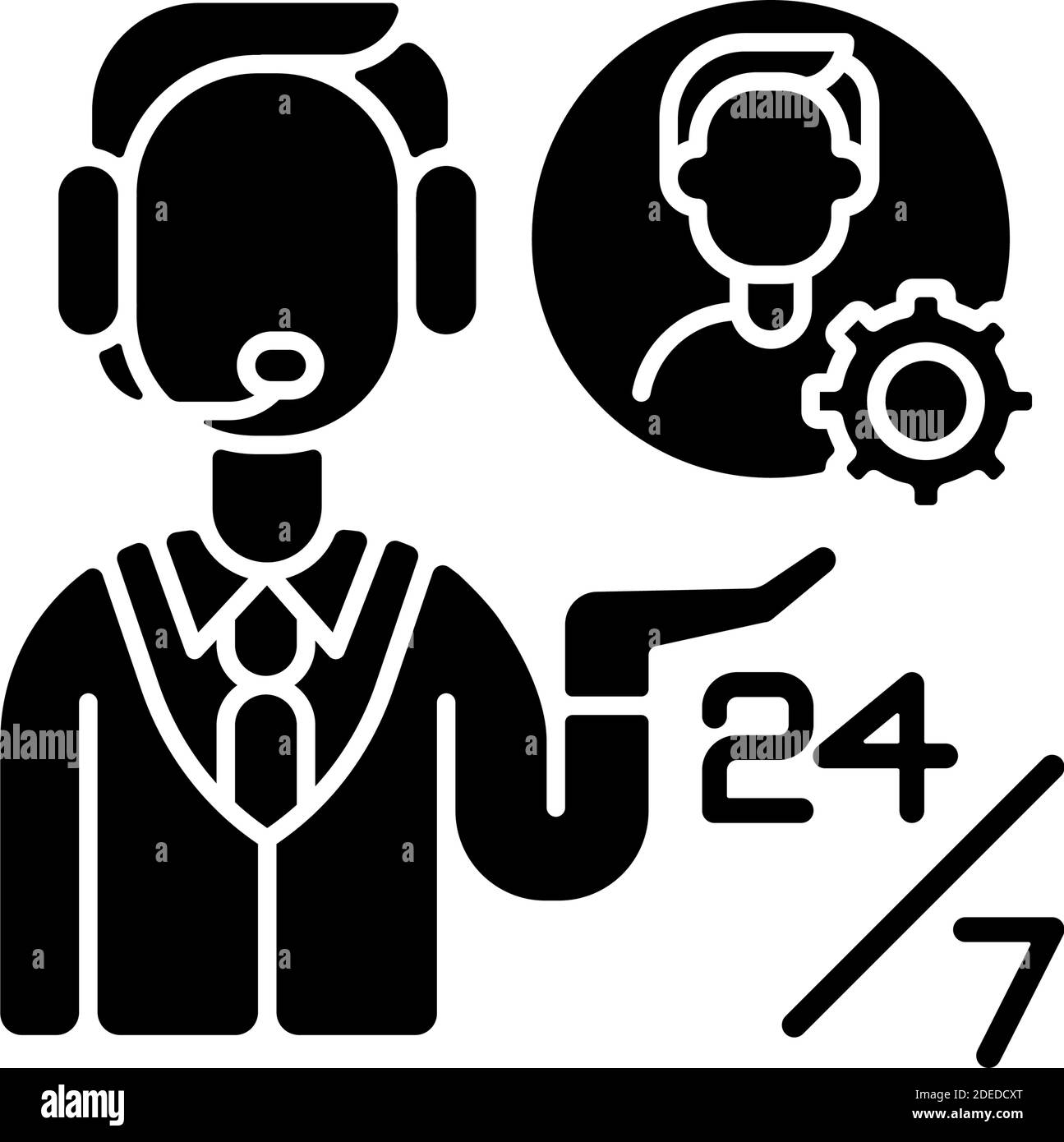 Customer support black glyph icon Stock Vector Image & Art - Alamy
