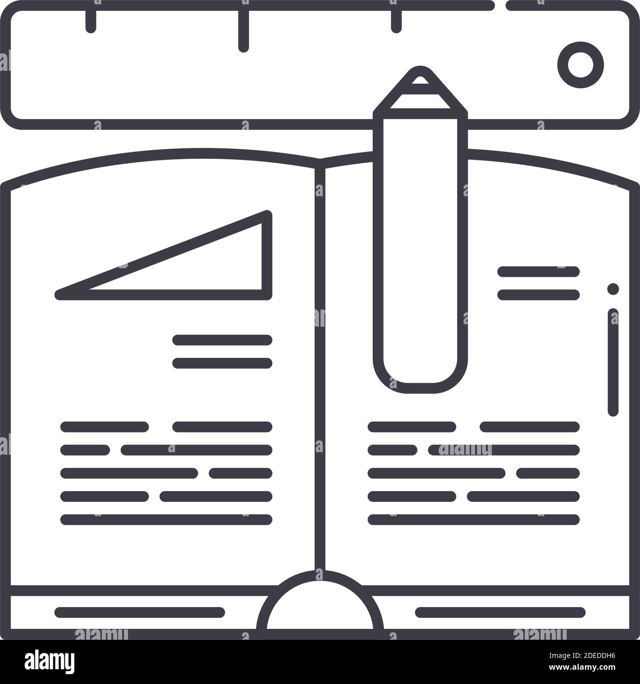 Homework icon, linear isolated illustration, thin line vector, web ...