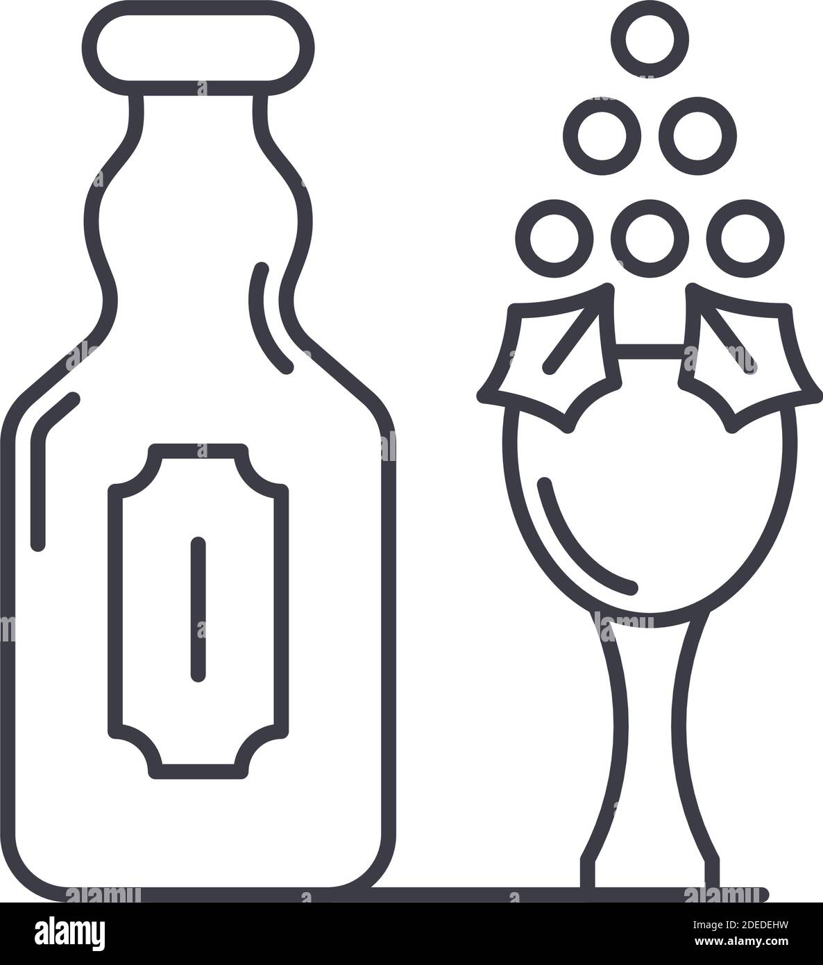 Grape wine concept icon, linear isolated illustration, thin line vector ...