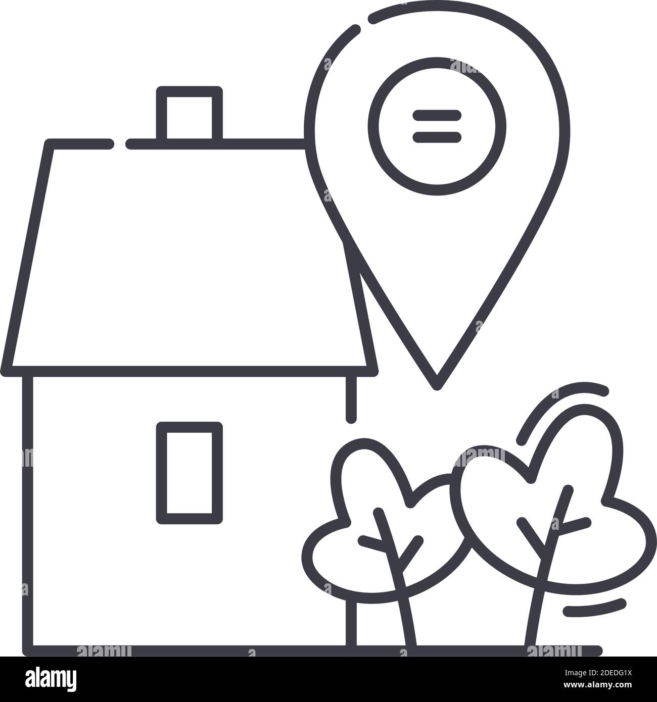 Home position icon, linear isolated illustration, thin line vector, web ...