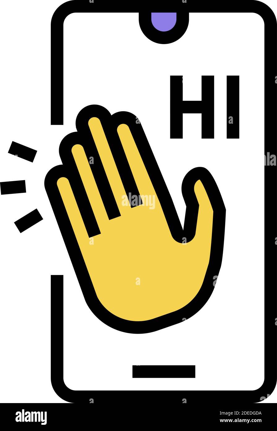 greeting mobile message color icon vector illustration Stock Vector ...