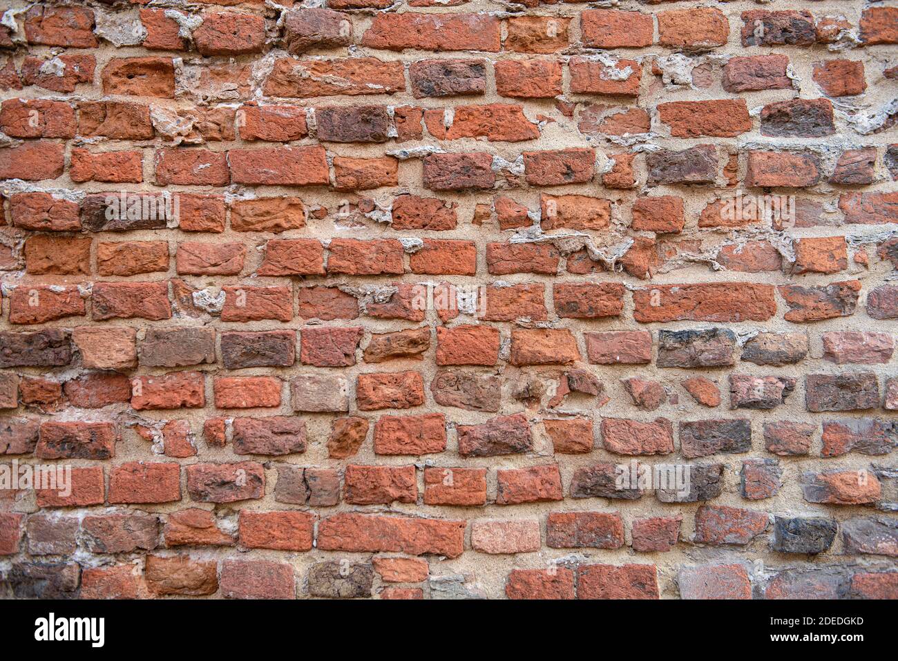 Textured old red brick wall full frame as a background Stock Photo - Alamy