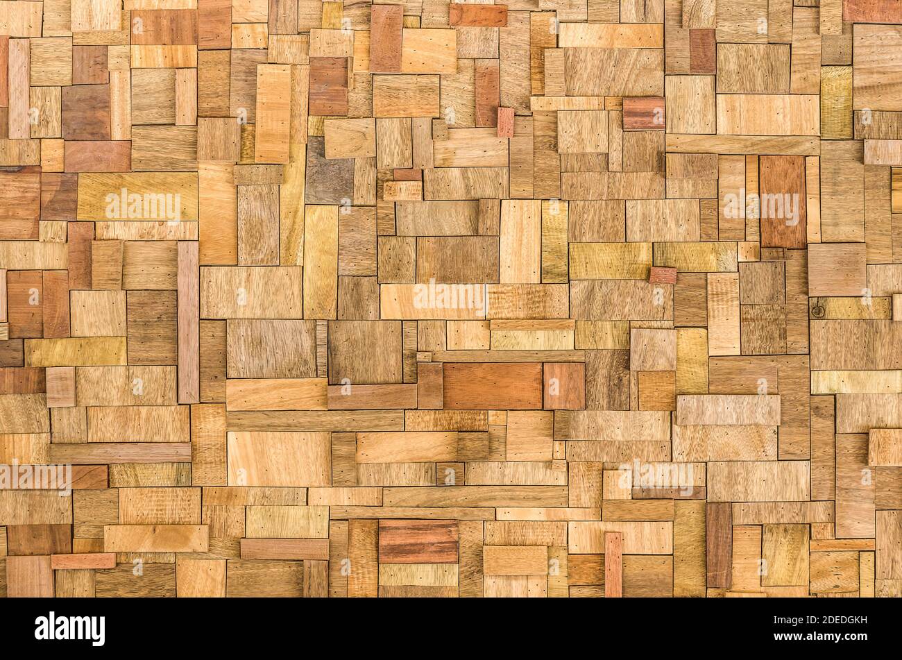 Wood texture - Ecological background concept with blocks of wooden material Stock Photo