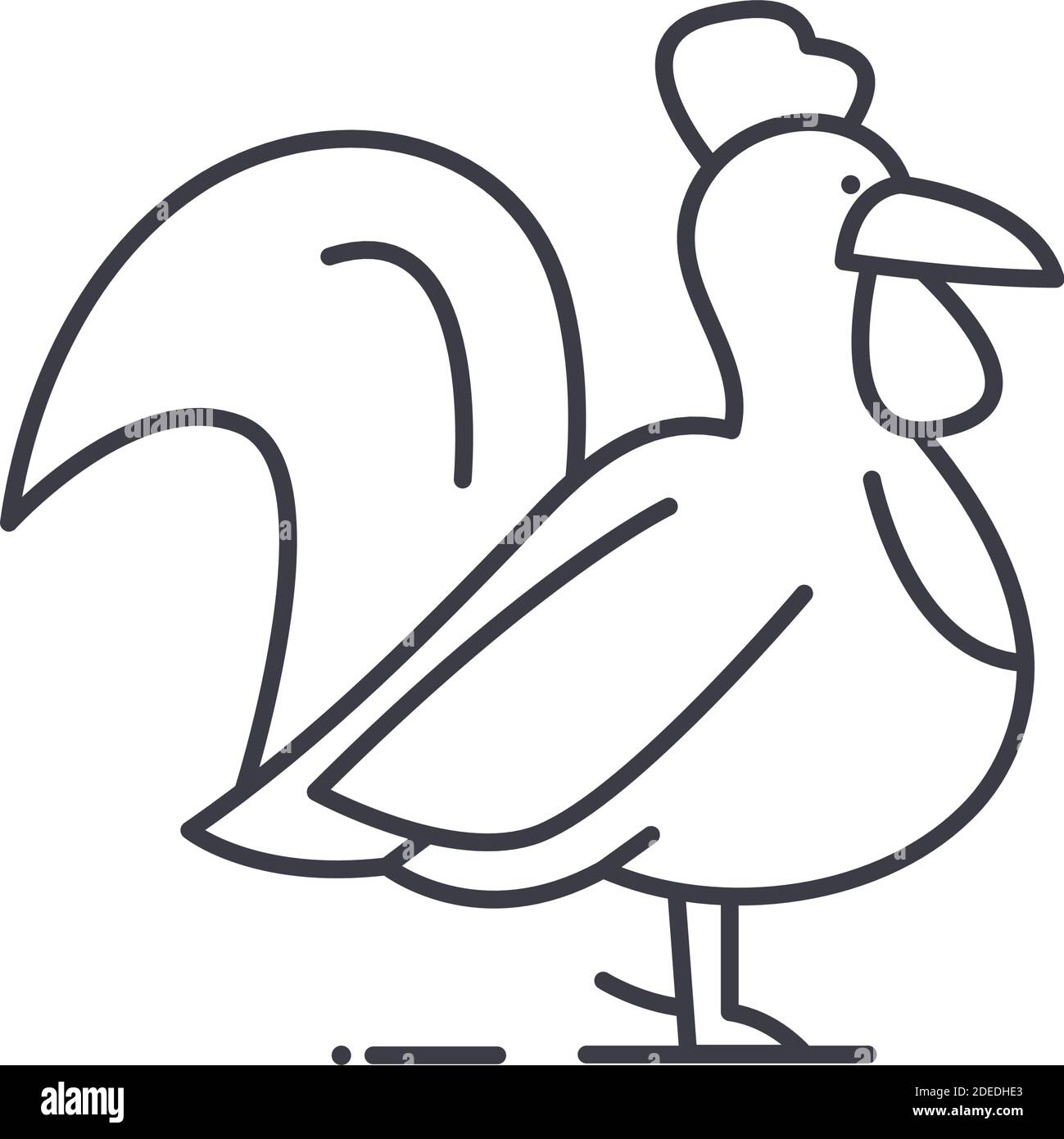 Hen icon, linear isolated illustration, thin line vector, web design ...