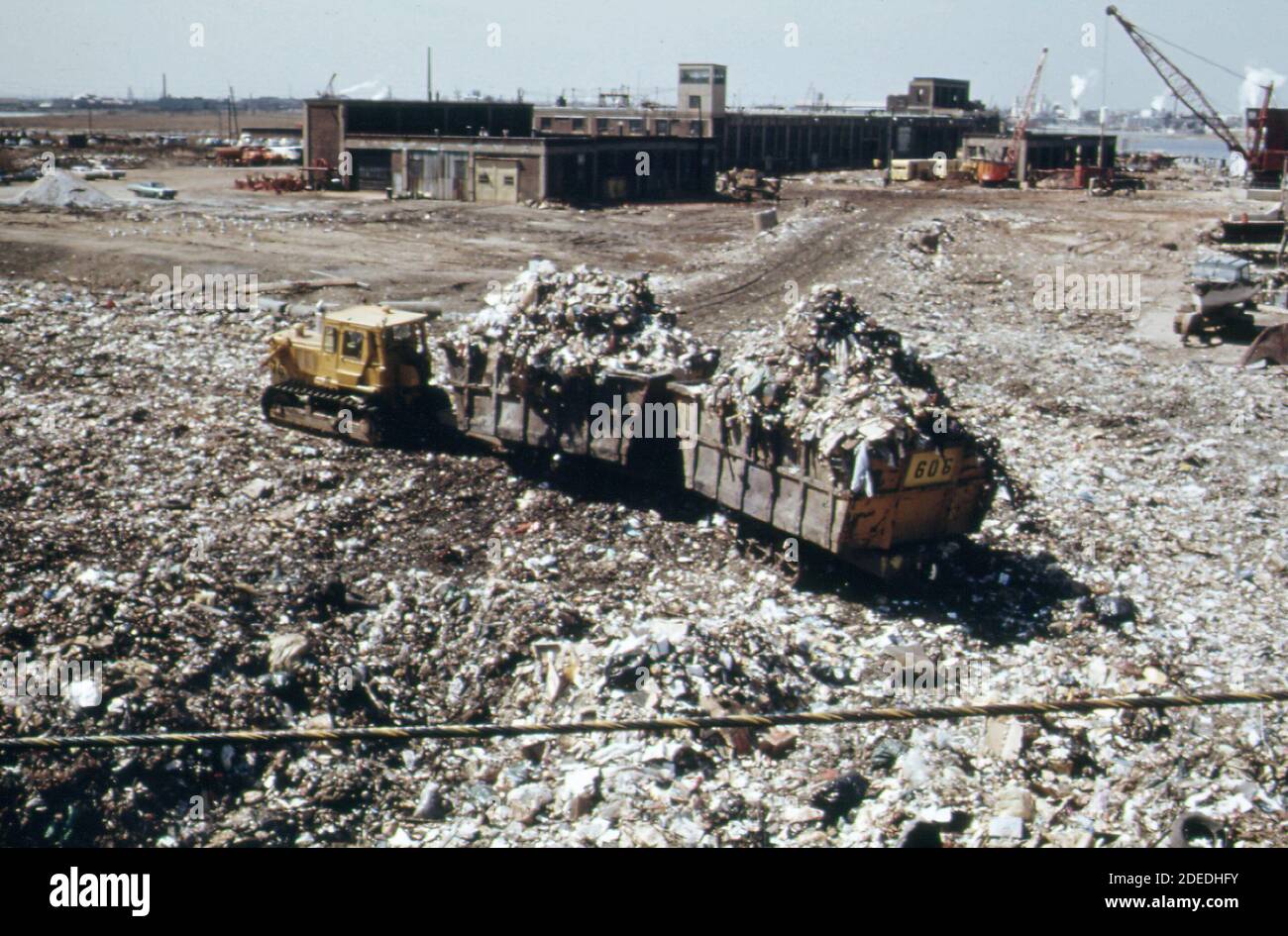 1970s Photo (1973) The landfill at Staten Island exceeds its capacity. Overflow of waste