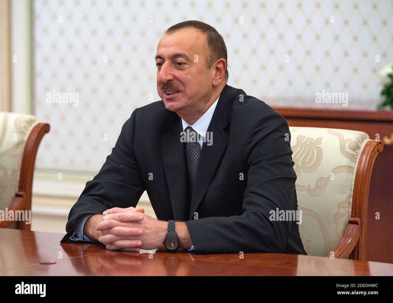 President of the Republic of Azerbaijan Ilham Aliyev in Baku Azerbaijan on December 12th 2014 Stock Photo