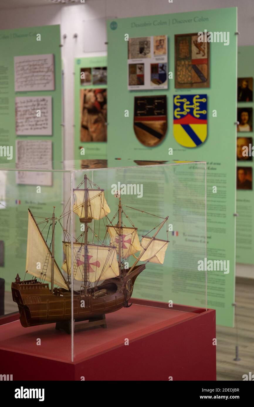 Exhibit inside the Center Cristovao Colon (Colombo), in the village of Cuba, in the Alentejo, Portugal. Stock Photo