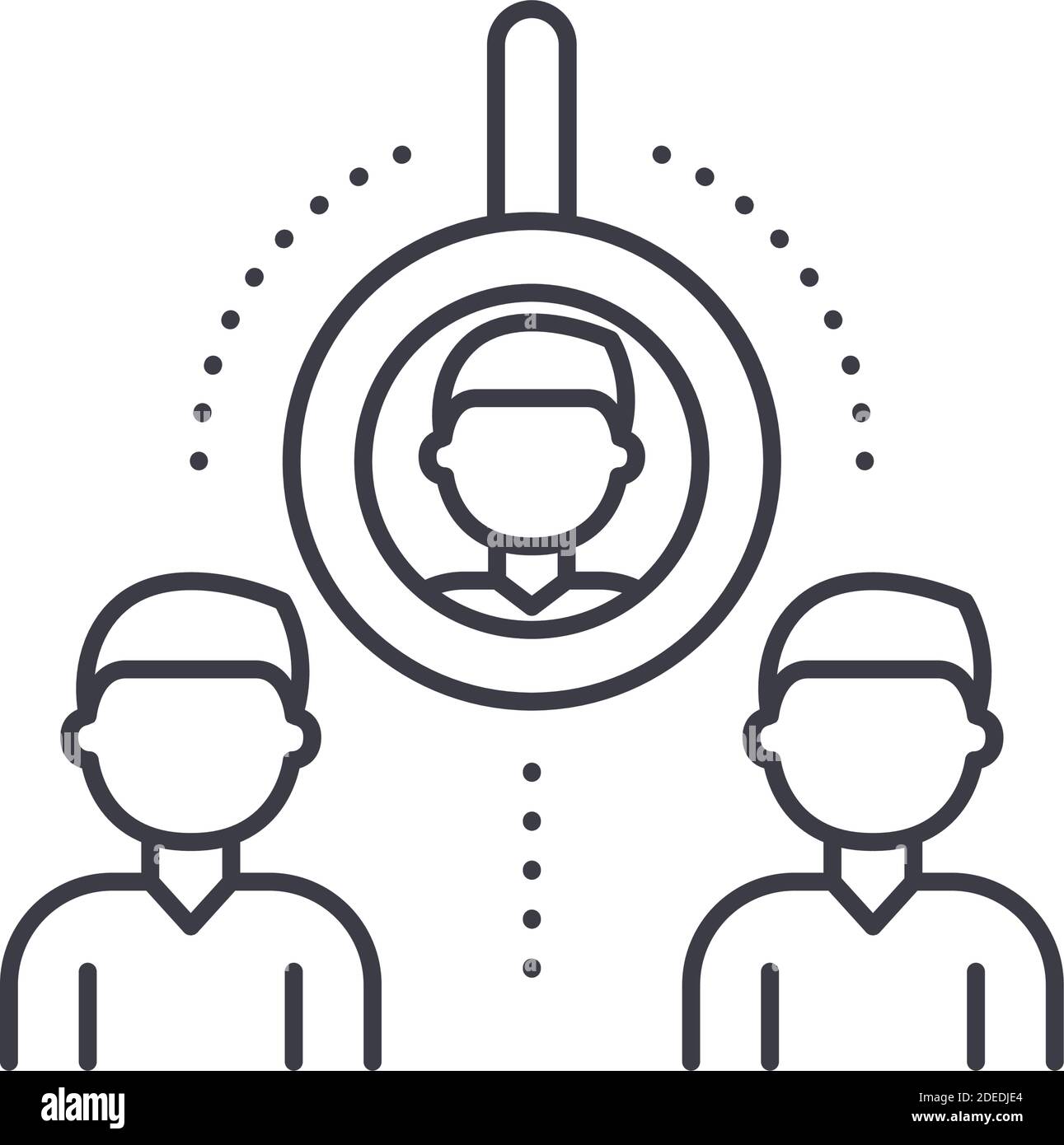 Human resource icon, linear isolated illustration, thin line vector ...
