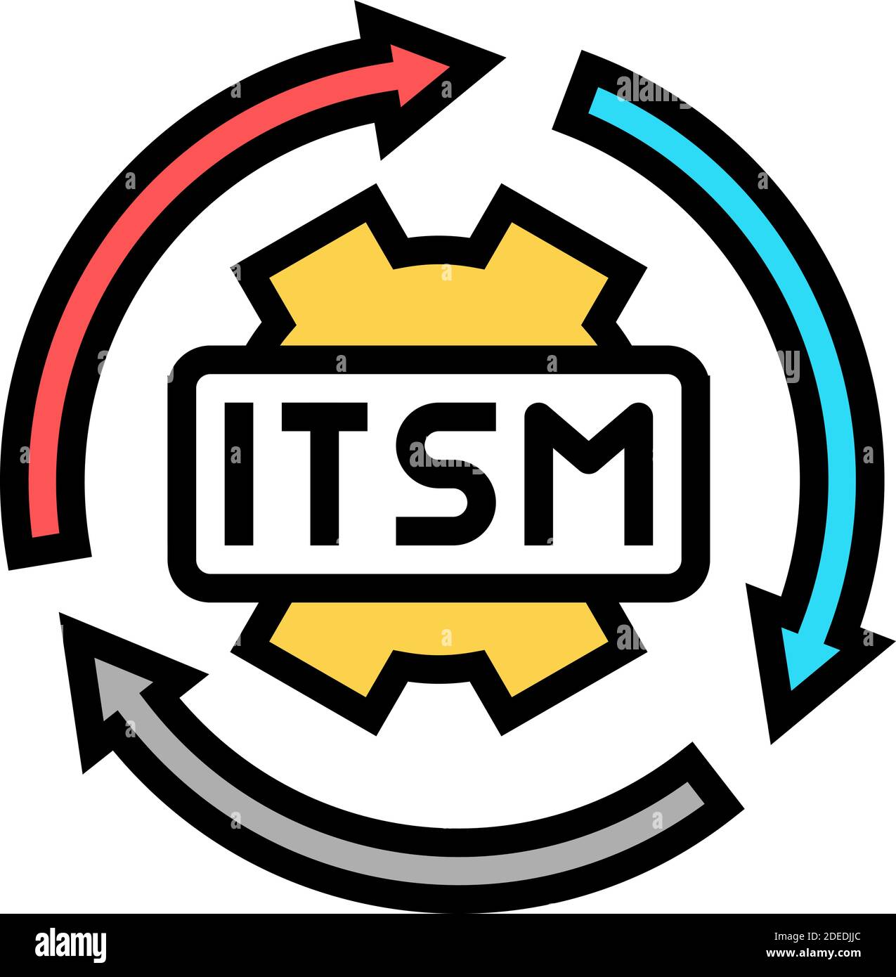 it service management color icon vector illustration Stock Vector Image ...