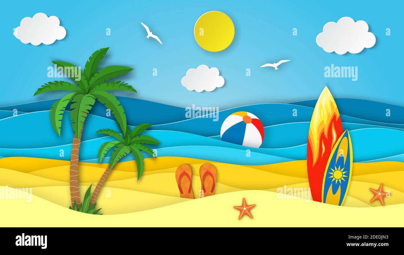 Sea landscape with beach Stock Vector Image & Art - Alamy