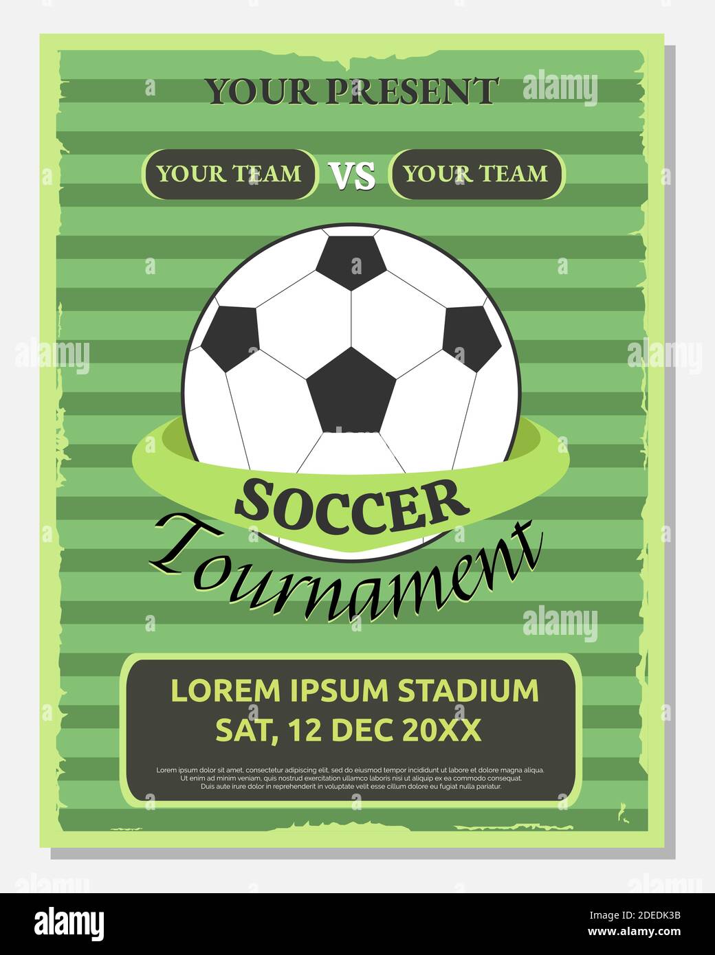 Illustration vector design of soccer tournament poster or flyer