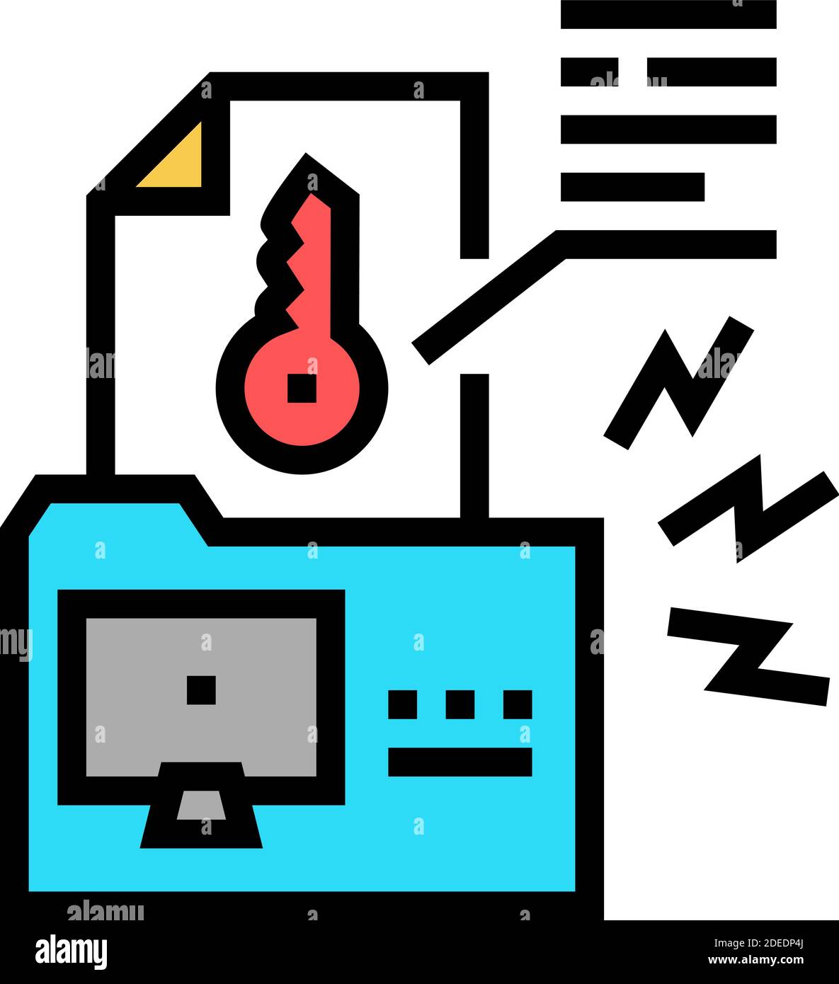 electronic key hacking color icon vector illustration Stock Vector