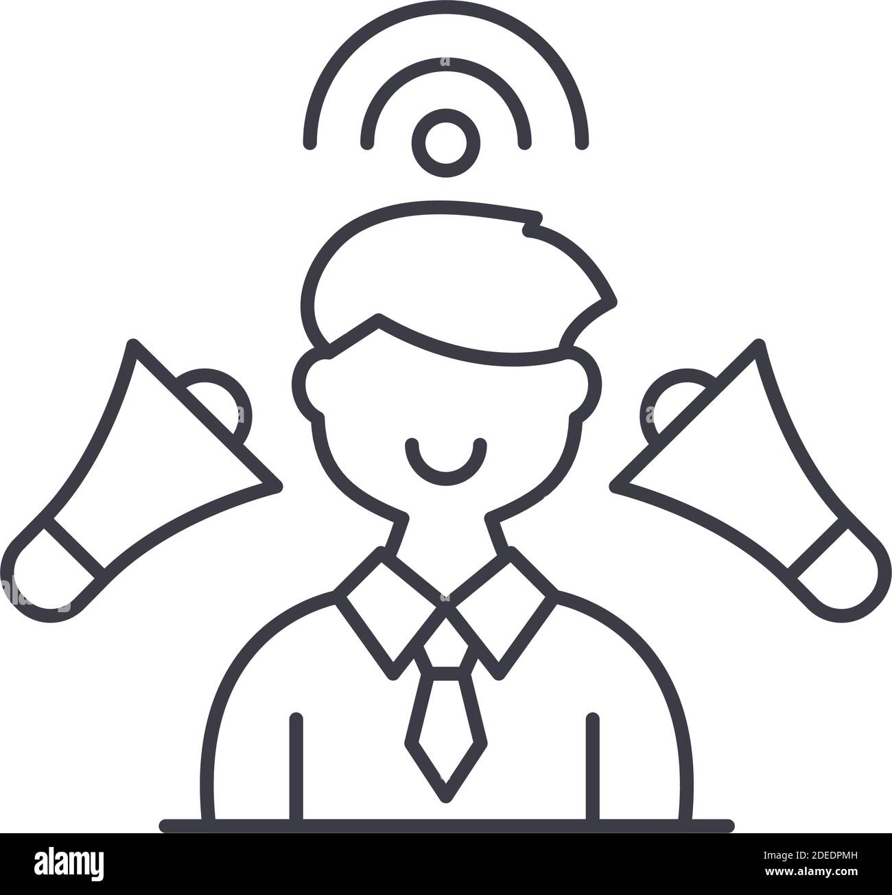 Influencer marketing icon, linear isolated illustration, thin line ...