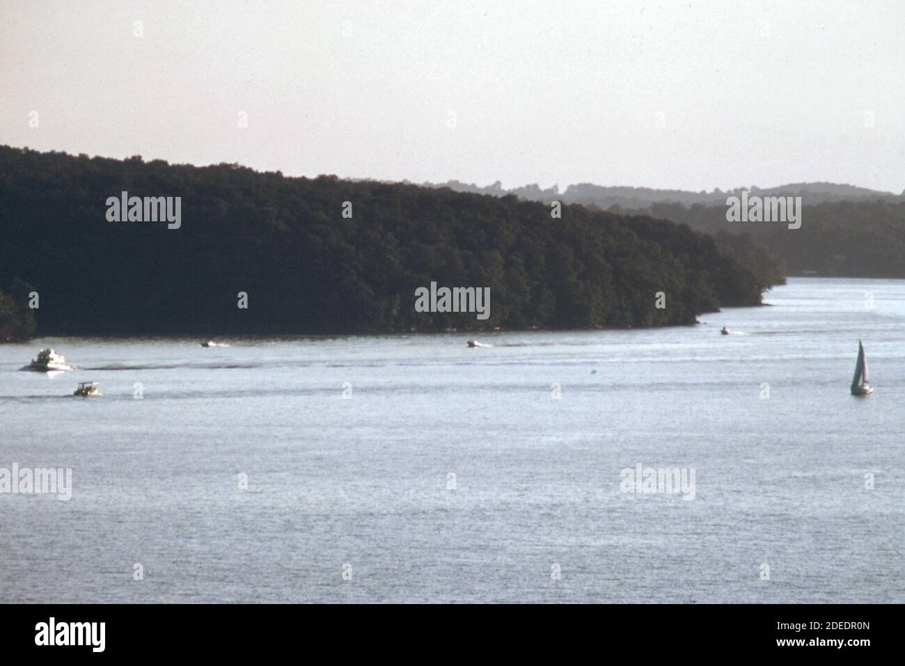 1970s Photos (1973) Pleasure boats sail on main Osage Arm of Lake of