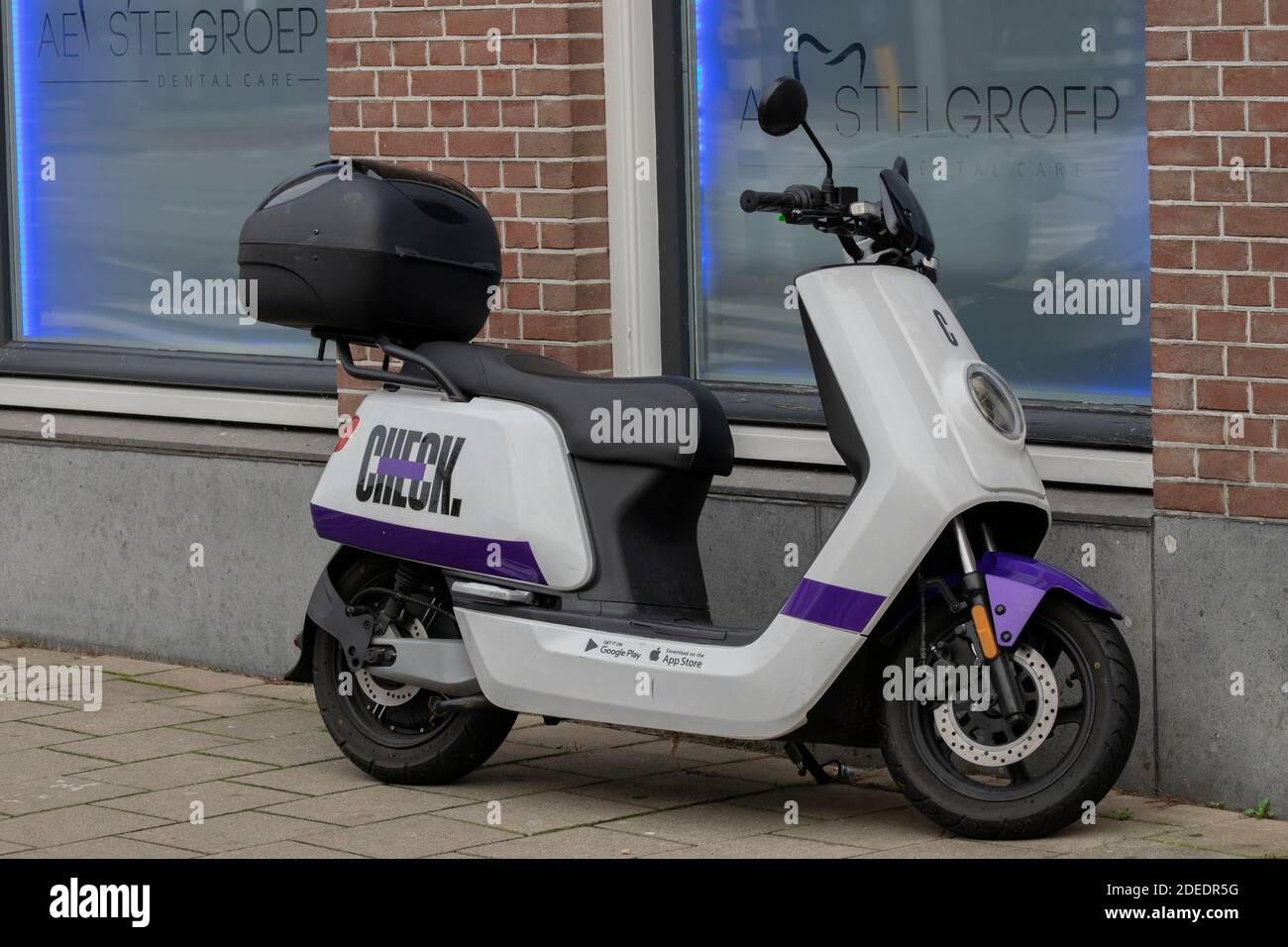 Rental Scooter At Amsterdam Netherlands 27-11-2020 Stock Photo -