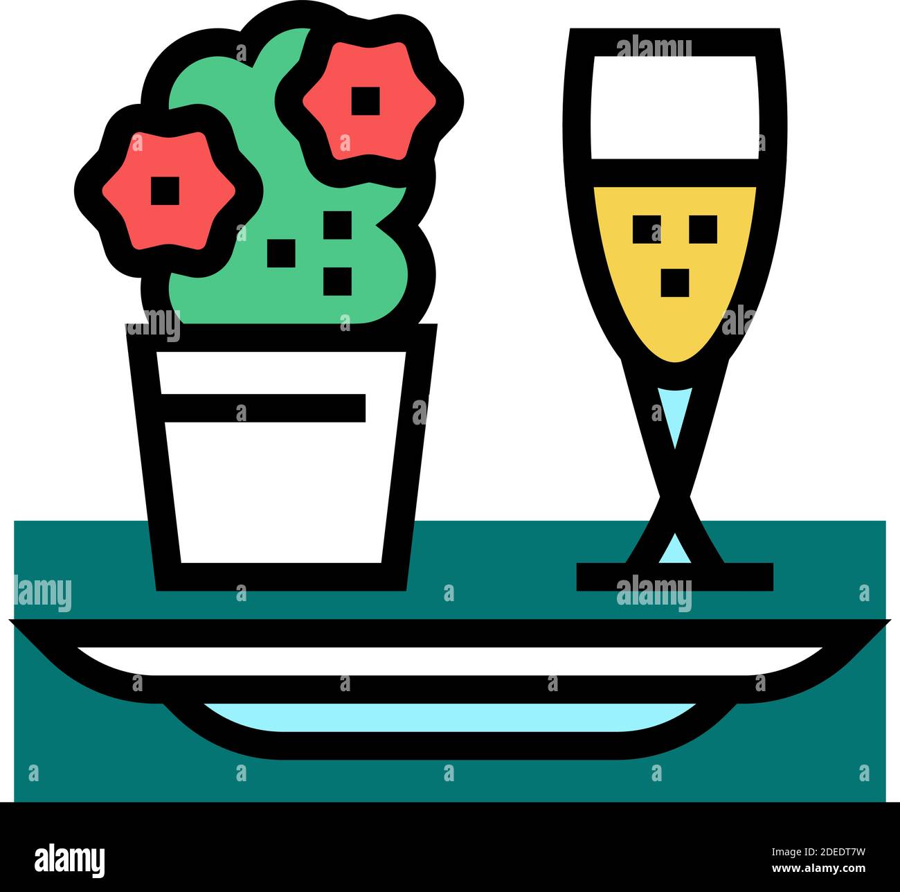 romantic dinner color icon vector illustration Stock Vector Image & Art ...