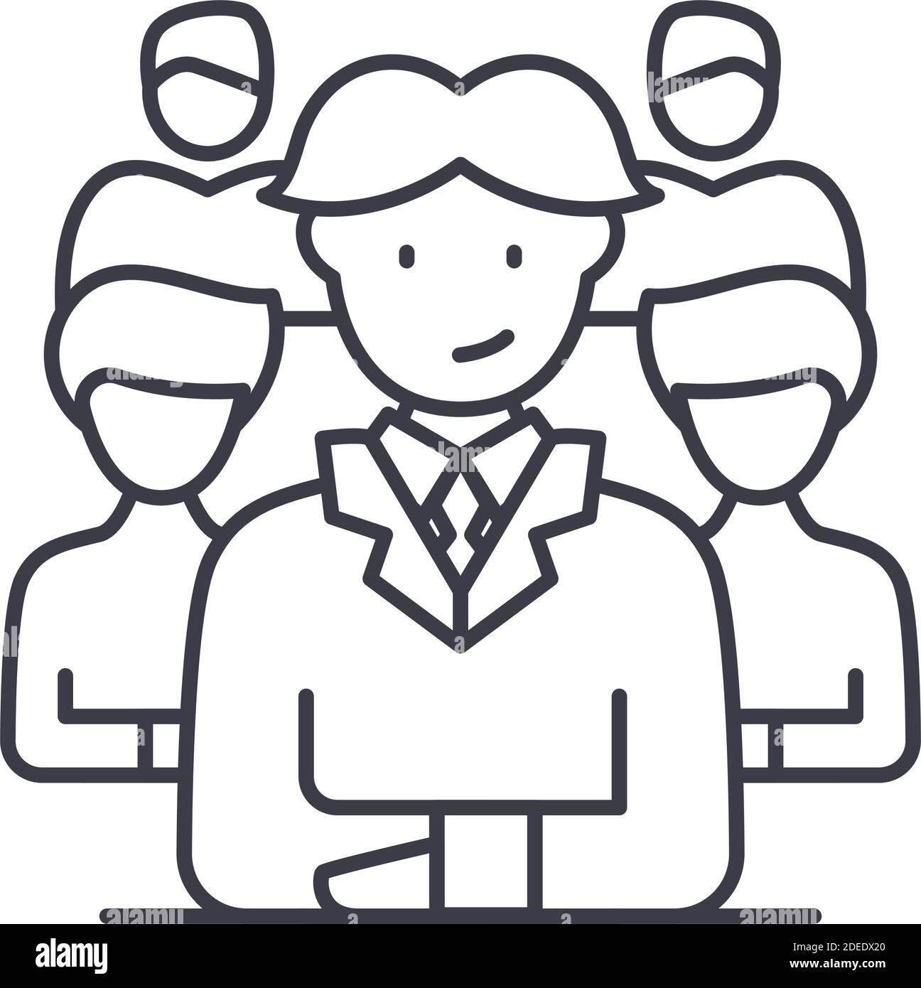 Human resources icon, linear isolated illustration, thin line vector ...