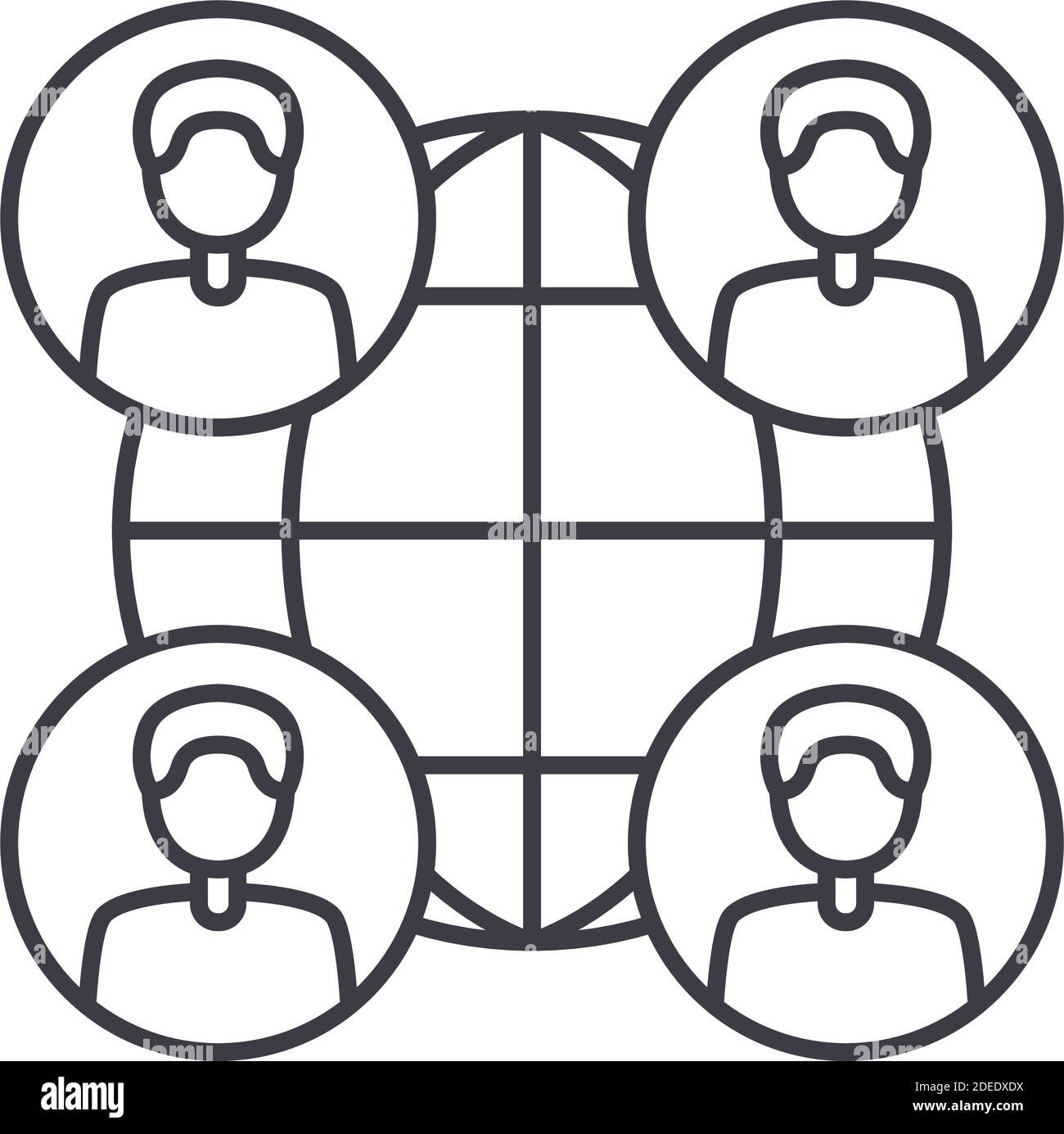 Global studies icon, linear isolated illustration, thin line vector ...