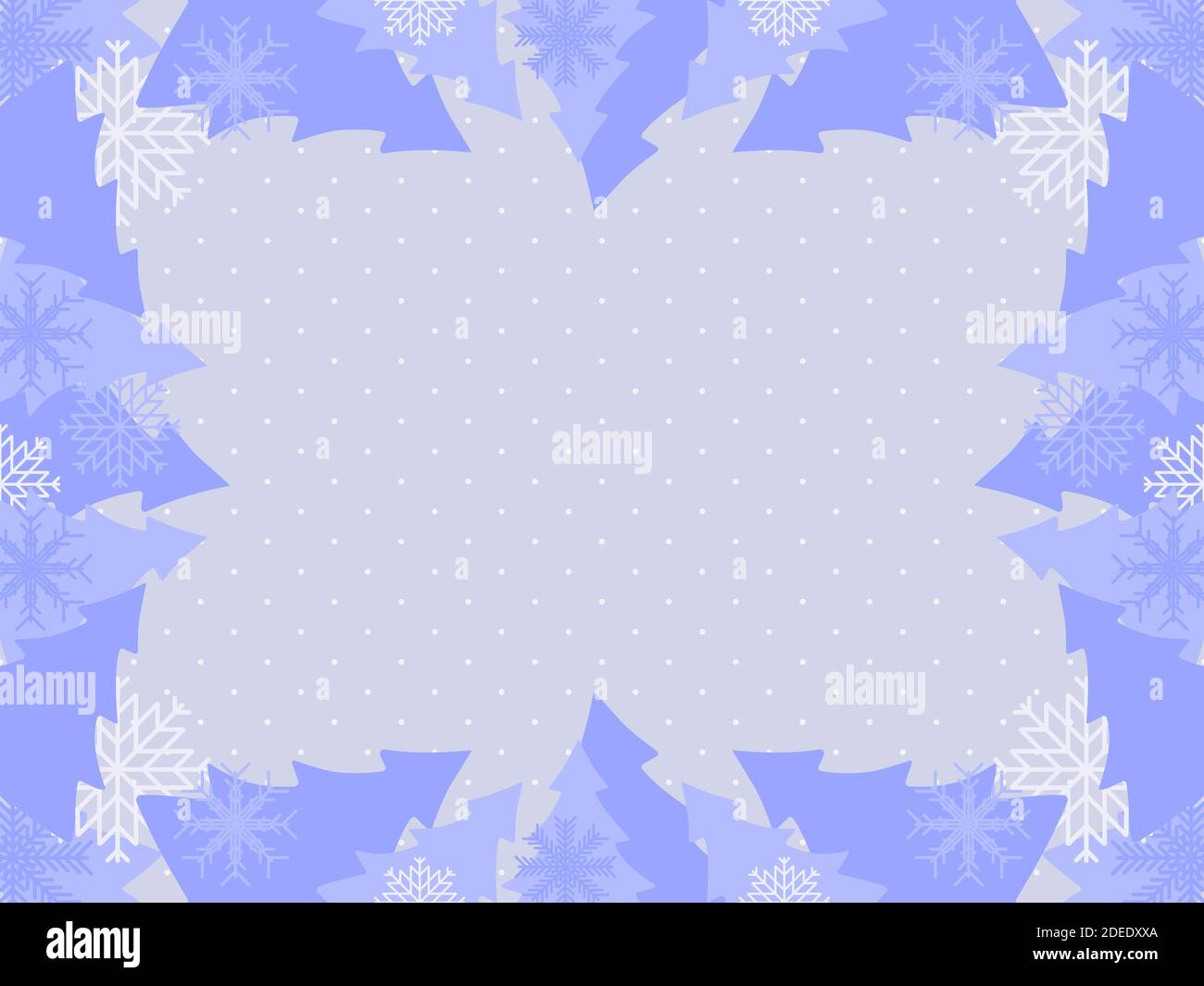 Winter frame with christmas trees and snowflakes. Xmas fir tree border ...