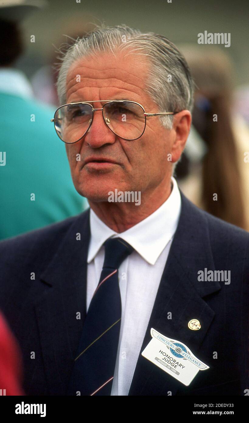 Giotto Bizzarrini judging at the Pebble Beach Concours 1990 Stock Photo ...